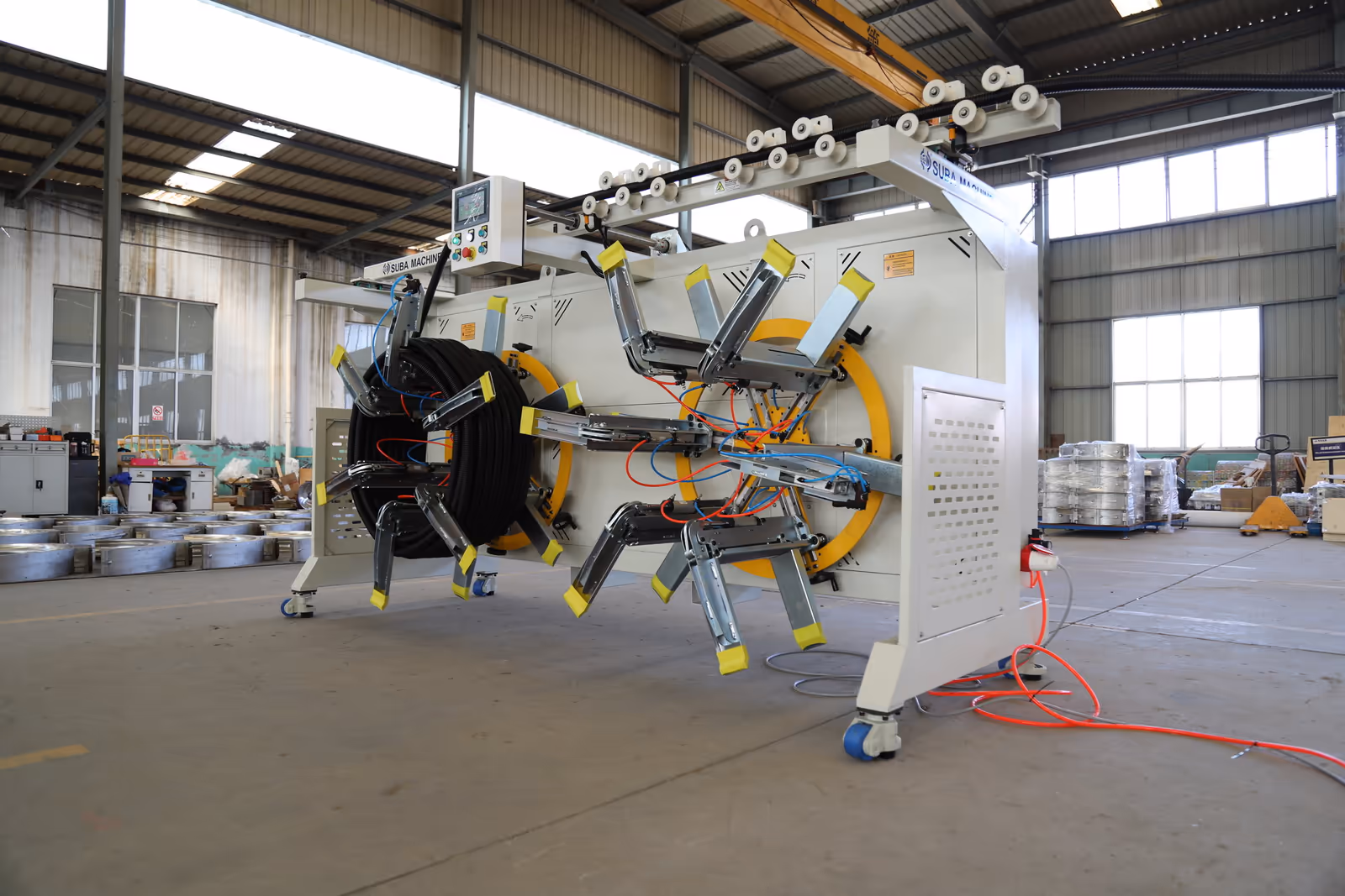 Double Station Coiler - Fully automatic coiler and strapping machine achieves single and double wall corrugated pipe automatic coiling and strapping - 2