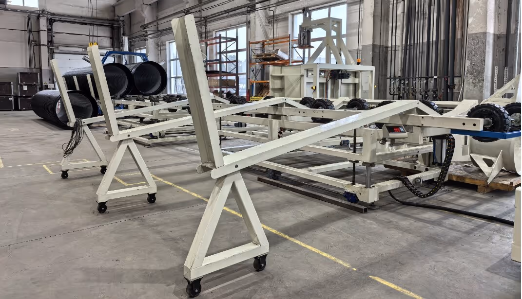 Stacker - Double layer corrugated pipe extrusion line stacker is automatically discharged and equipped with a weighing system - 3